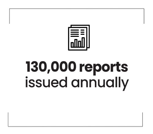 130,000 reports issued annually